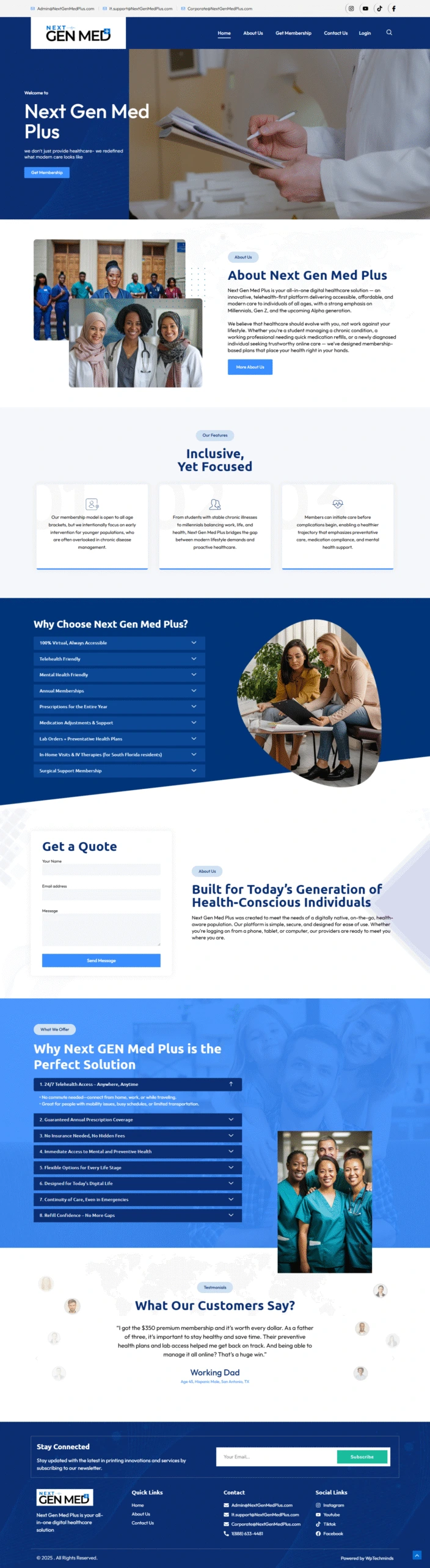 Portfolio example of healthcare and medical services website design