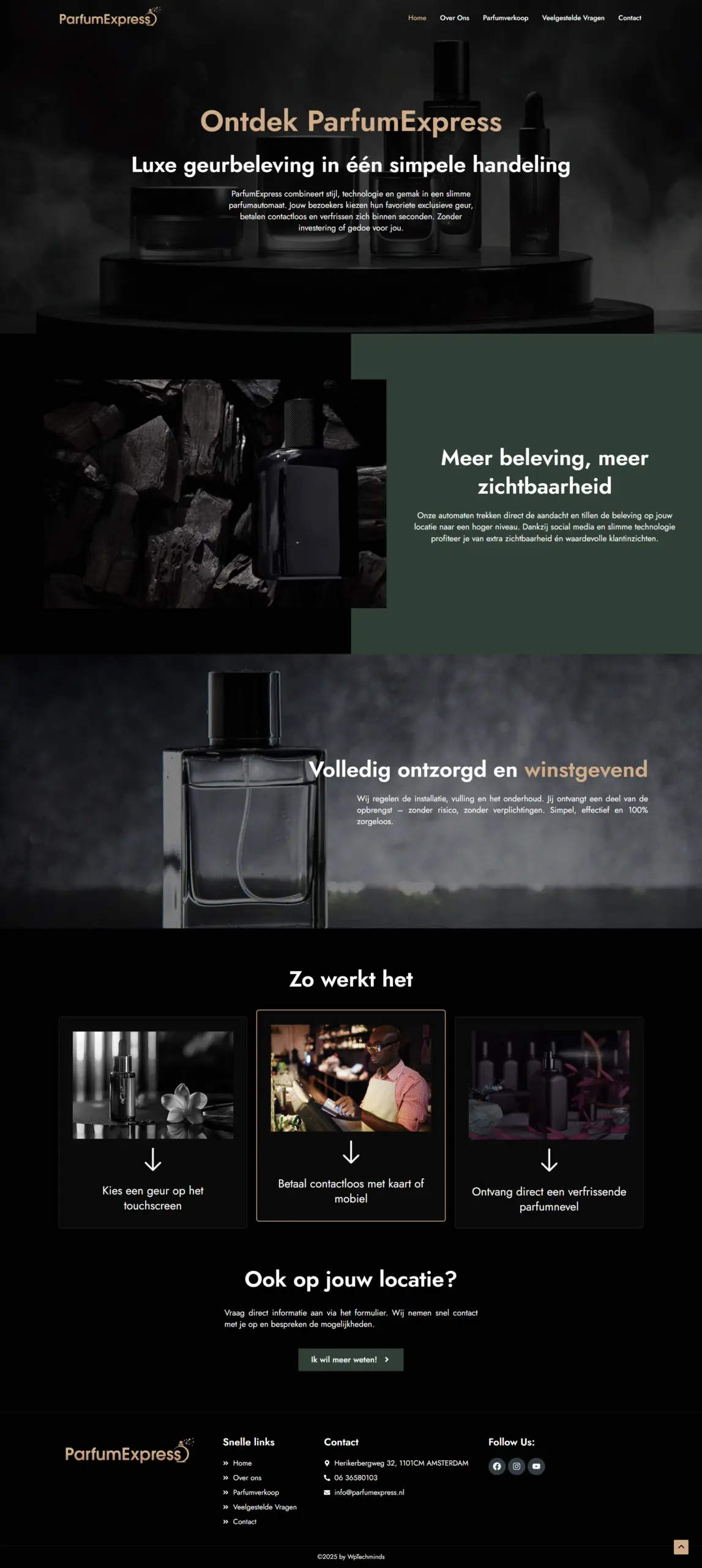 Portfolio example of luxury perfume eCommerce website design