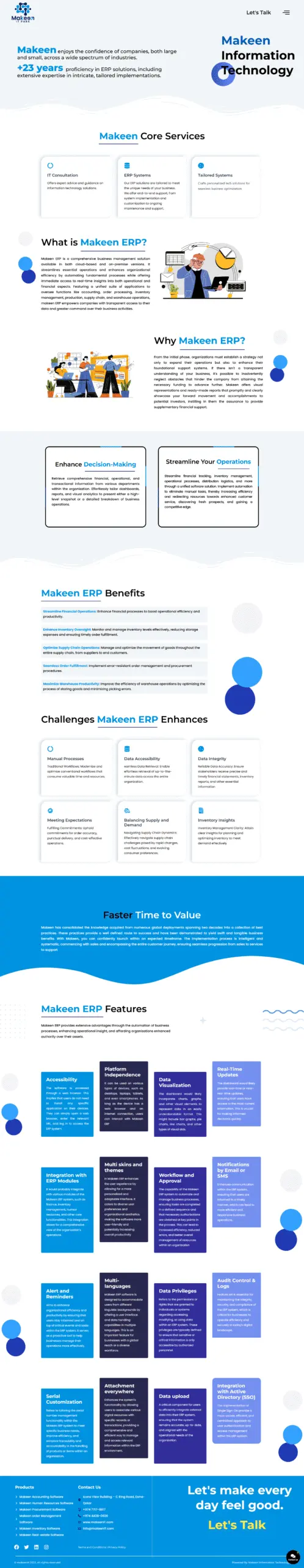 Portfolio project featuring IT consultancy and ERP services website