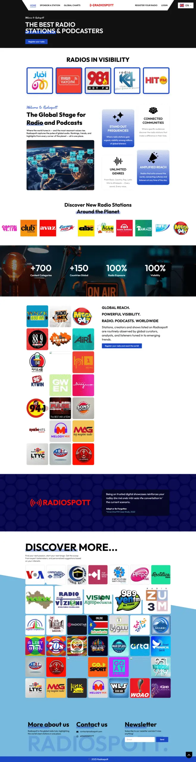 Portfolio project featuring global radio stations and podcast website