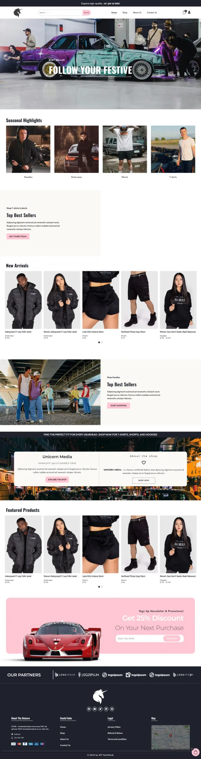 Portfolio project of modern fashion eCommerce store website design
