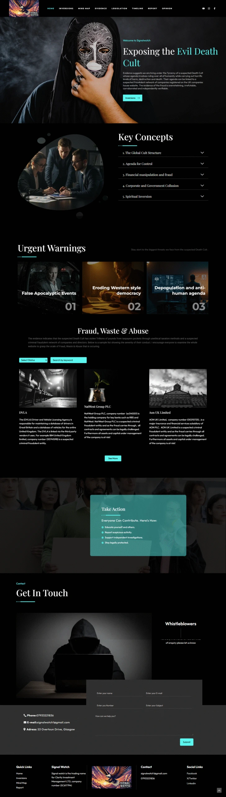 Portfolio project showcasing dark-themed website design for awareness campaigns