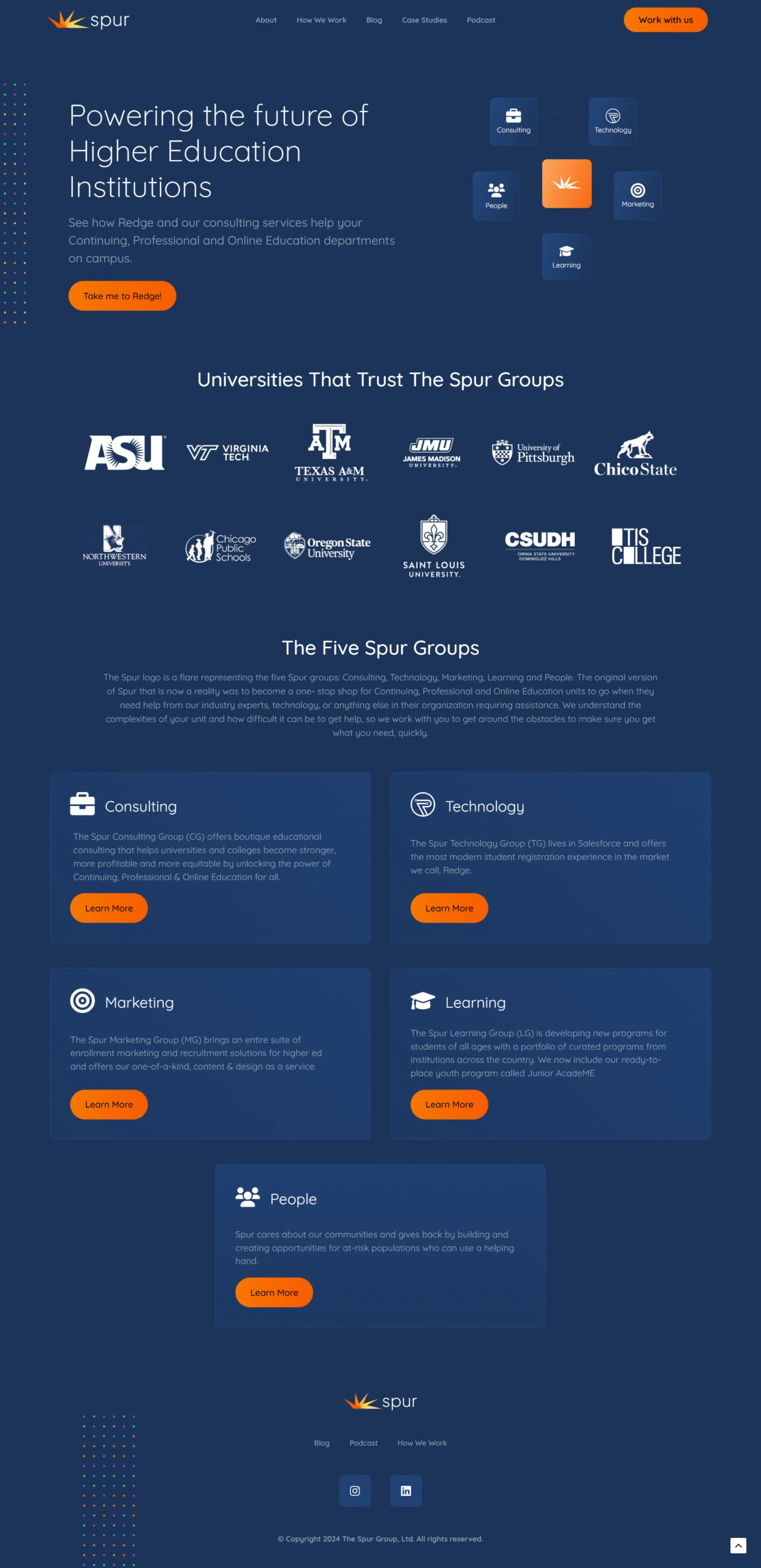 Portfolio project showcasing higher education consulting website design