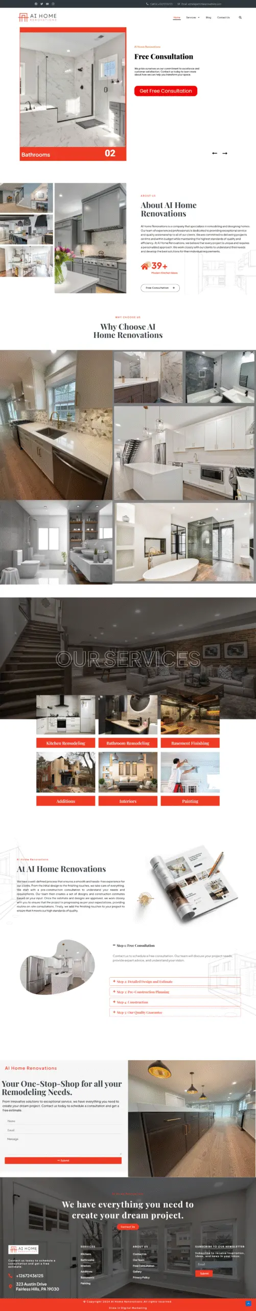 Portfolio project showcasing home renovation and interior design website