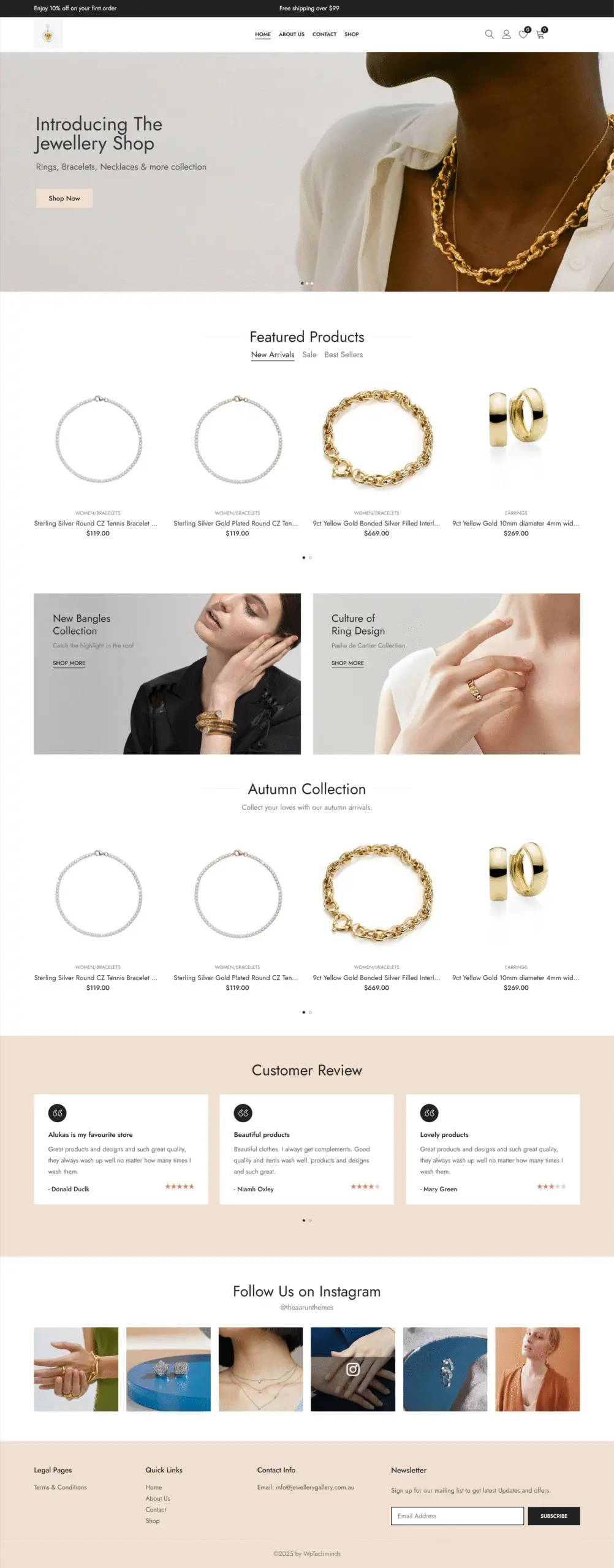 Portfolio showcase of elegant jewellery eCommerce website design